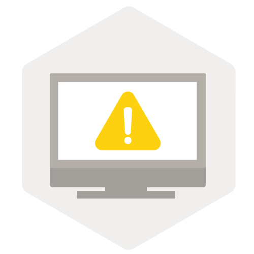 incident management - warning sign screen - hexagon grey