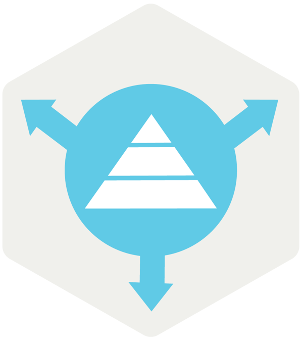portfolio funnel pyramid - hexagon grey