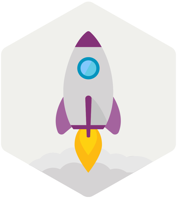 rocket accelerate - hexagon grey