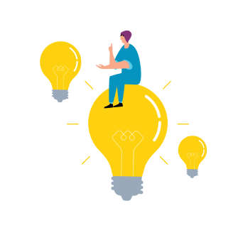 solution - bulb idea - hexagon white